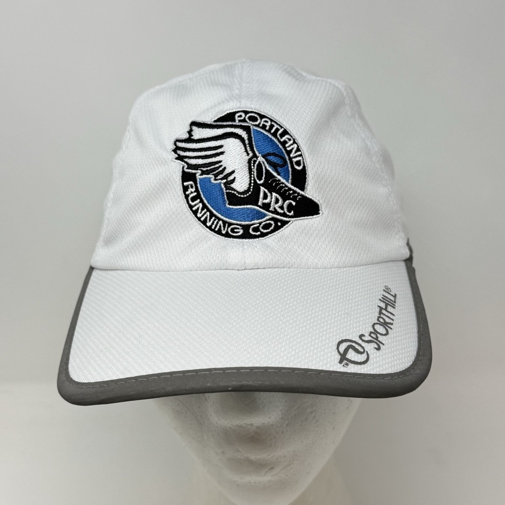 Portland Running Co PRC Adult Running Hat Cap‎ Adjustable Strap Back White